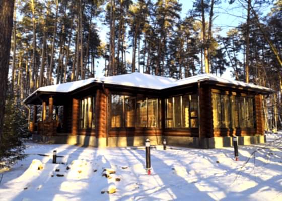 Баня из сухой лиственницы - 1 этаж