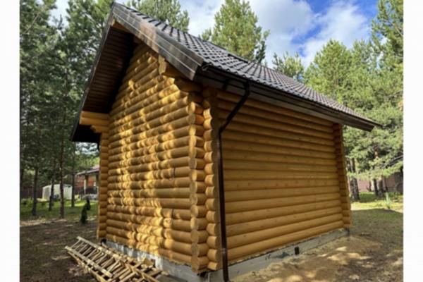 Дом из сухого оцилиндрованного бревна. - 1 этаж