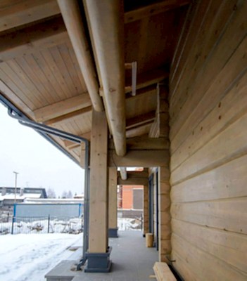 Дом из сухого СВЧ лафета. - 1.5 этажа