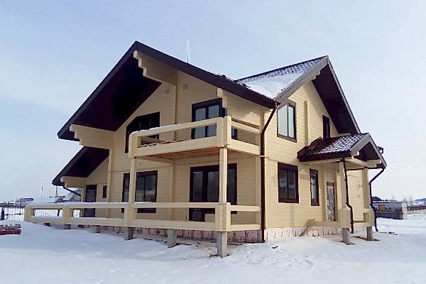 Дом из сухого профилированного бруса, - 1.5 этажа