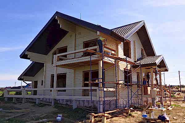 Дом из сухого профилированного бруса, - 1.5 этажа